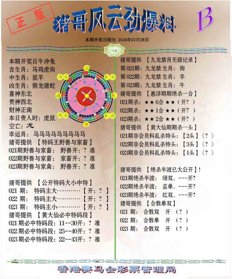 023期猪哥风云劲爆料B[图]